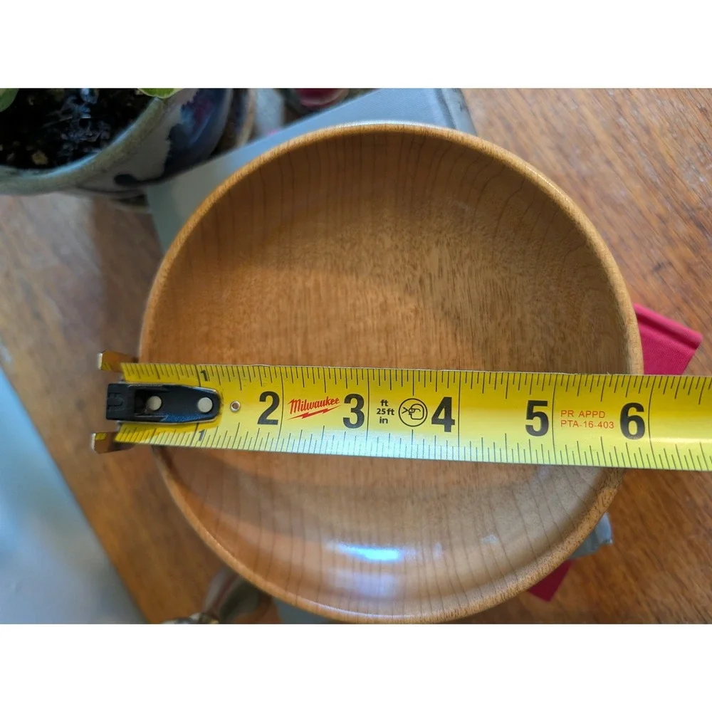 Vintage MCM Hand Turned Solid Myrtlewood Bowl 6